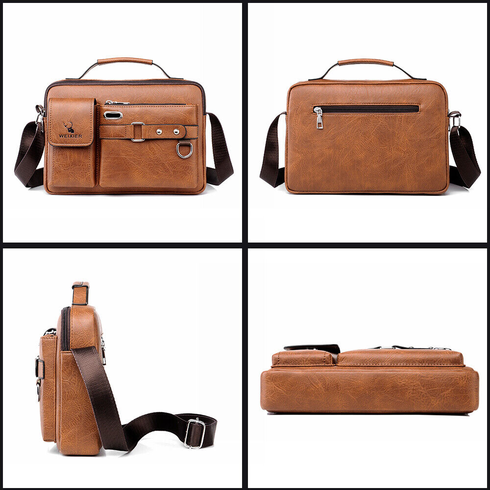 Mens Leather Bags Messenger Bag Briefcase Satchel Shoulder Handbag Cross Body