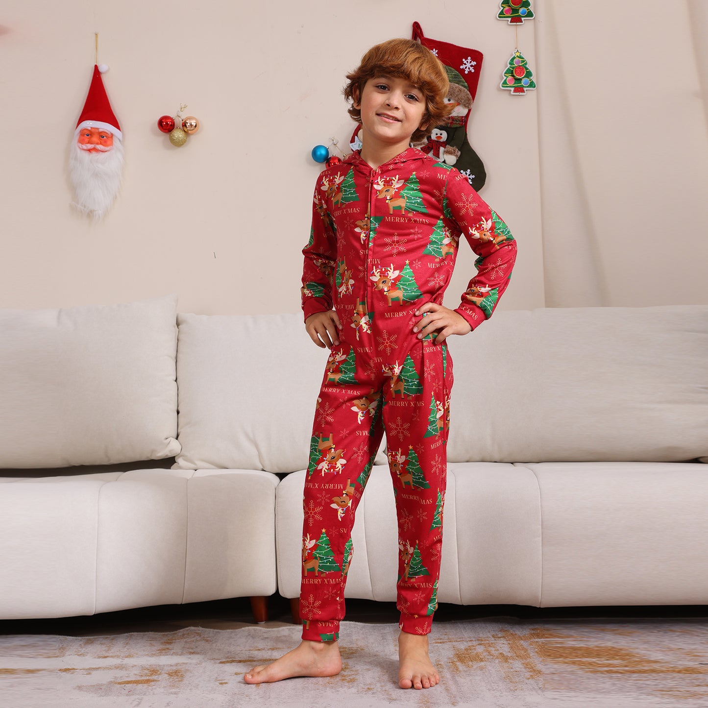 European And American Boys And Girls Long Sleeve Trousers Christmas Family Set